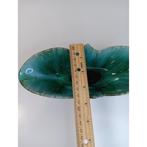 Blue Mountain Pottery Classic Flow Green Drip Glaze Dish - Picture 10 of 12